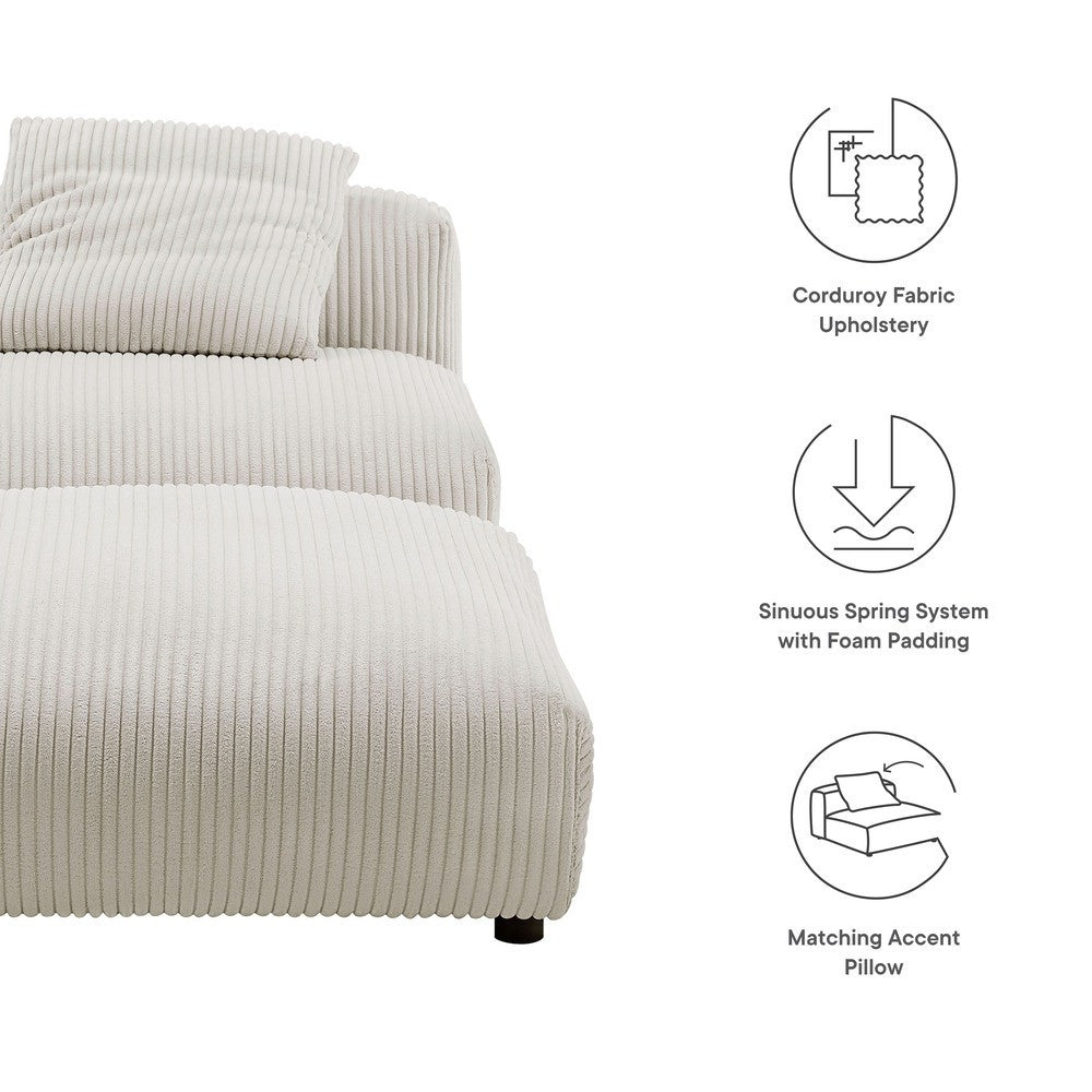 EEI-7022 Solace Modular Corduroy Upholstered Armless Chair and Ottoman Set by Modway