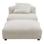 EEI-7022 Solace Modular Corduroy Upholstered Armless Chair and Ottoman Set by Modway