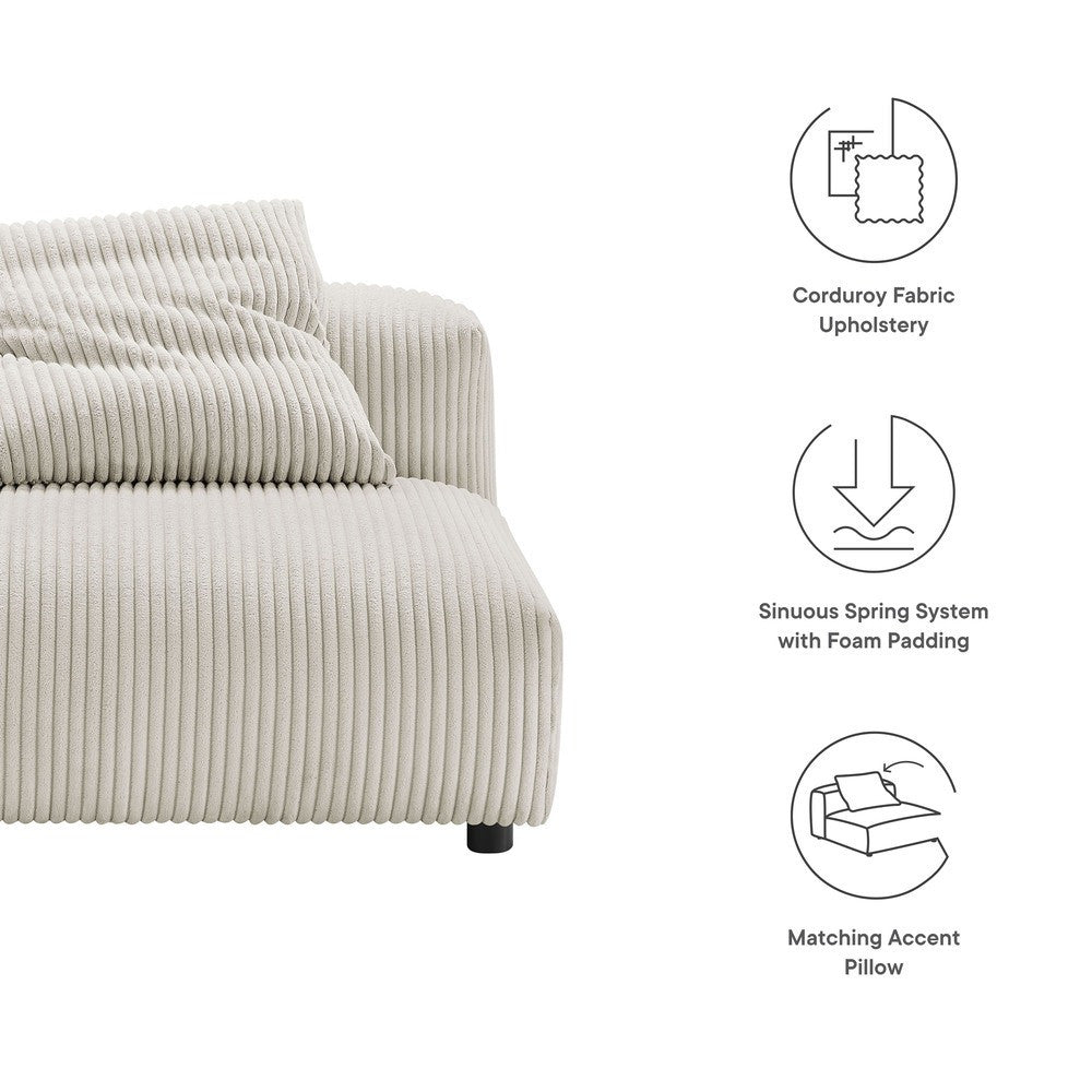 EEI-6884 Solace Modular Corduroy Upholstered Armless Chair by Modway