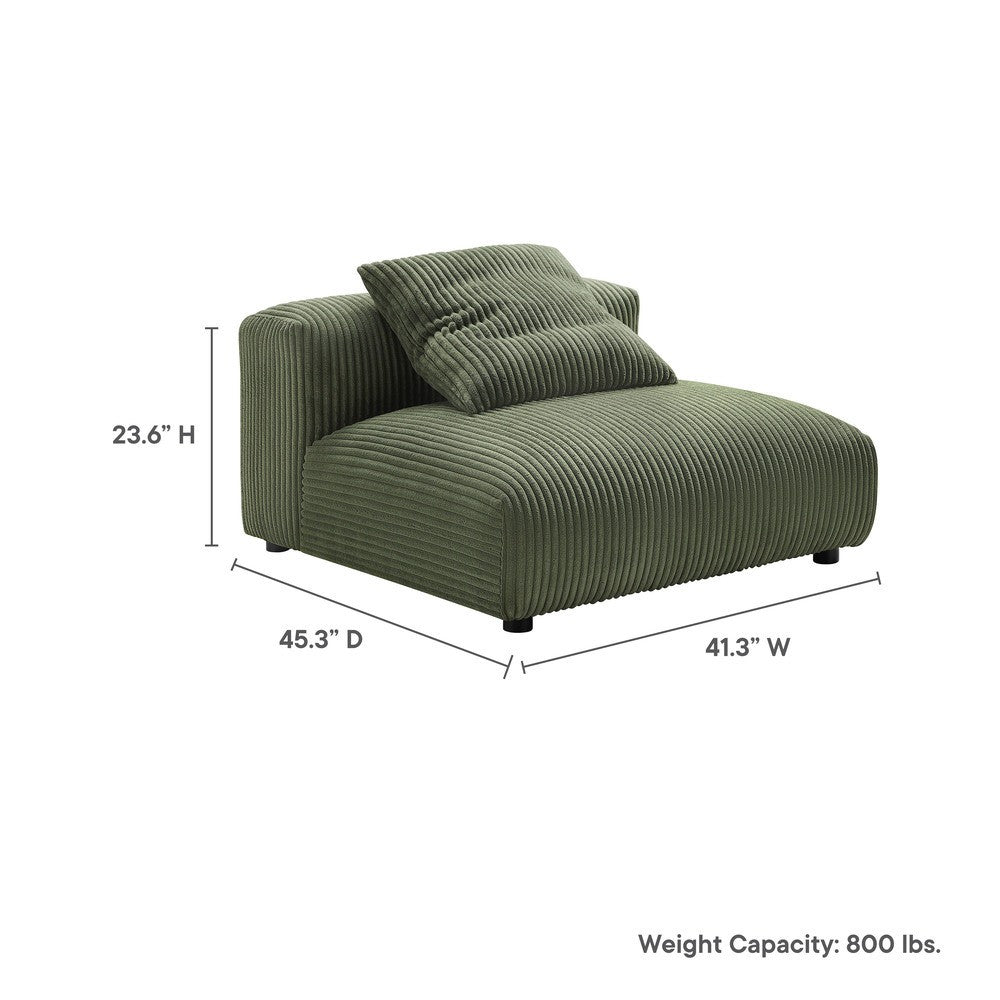 EEI-6884 Solace Modular Corduroy Upholstered Armless Chair by Modway