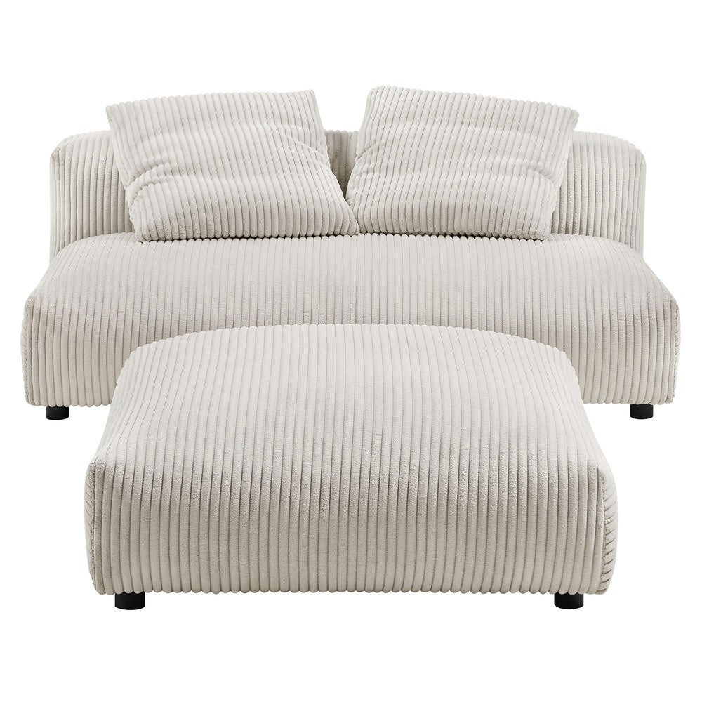 EEI-7030 Solace Modular Corduroy Upholstered Armless Loveseat and Ottoman Set by Modway
