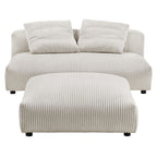 EEI-7030 Solace Modular Corduroy Upholstered Armless Loveseat and Ottoman Set by Modway