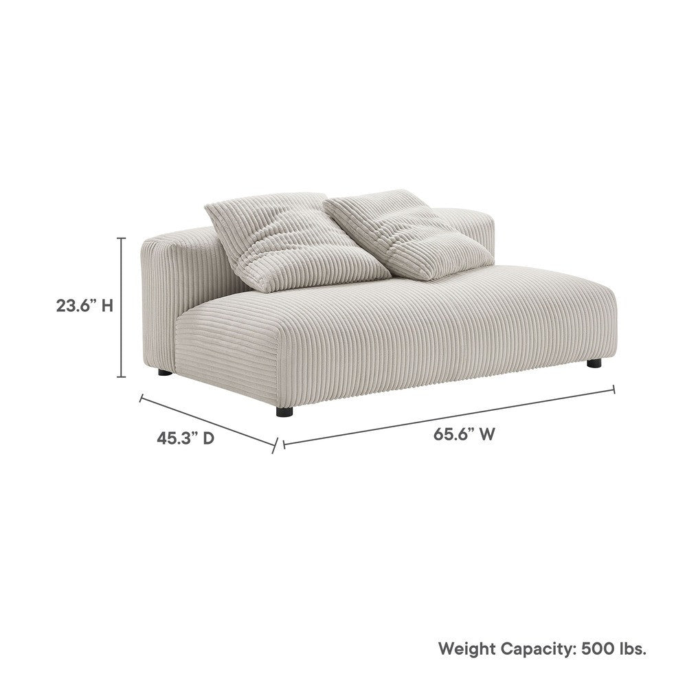 EEI-6890 Solace Modular Corduroy Upholstered Armless Loveseat by Modway
