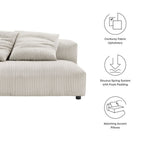 EEI-6890 Solace Modular Corduroy Upholstered Armless Loveseat by Modway
