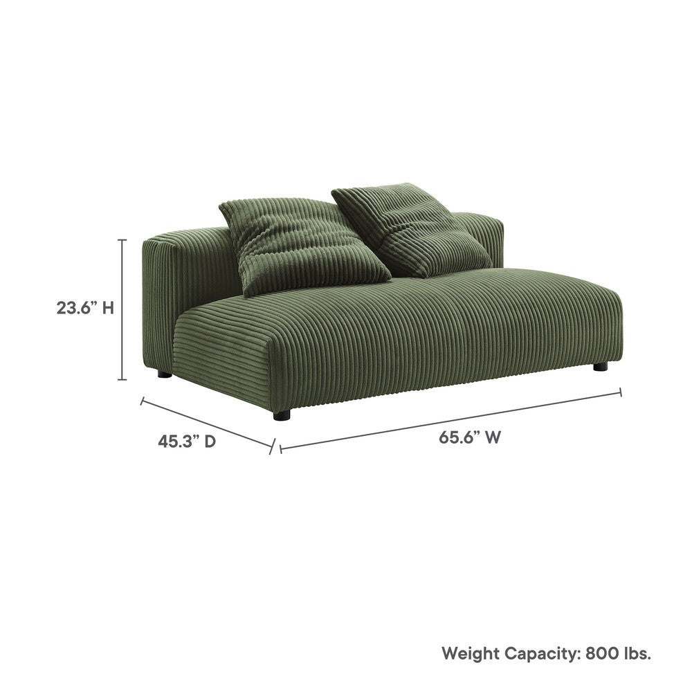 EEI-6890 Solace Modular Corduroy Upholstered Armless Loveseat by Modway