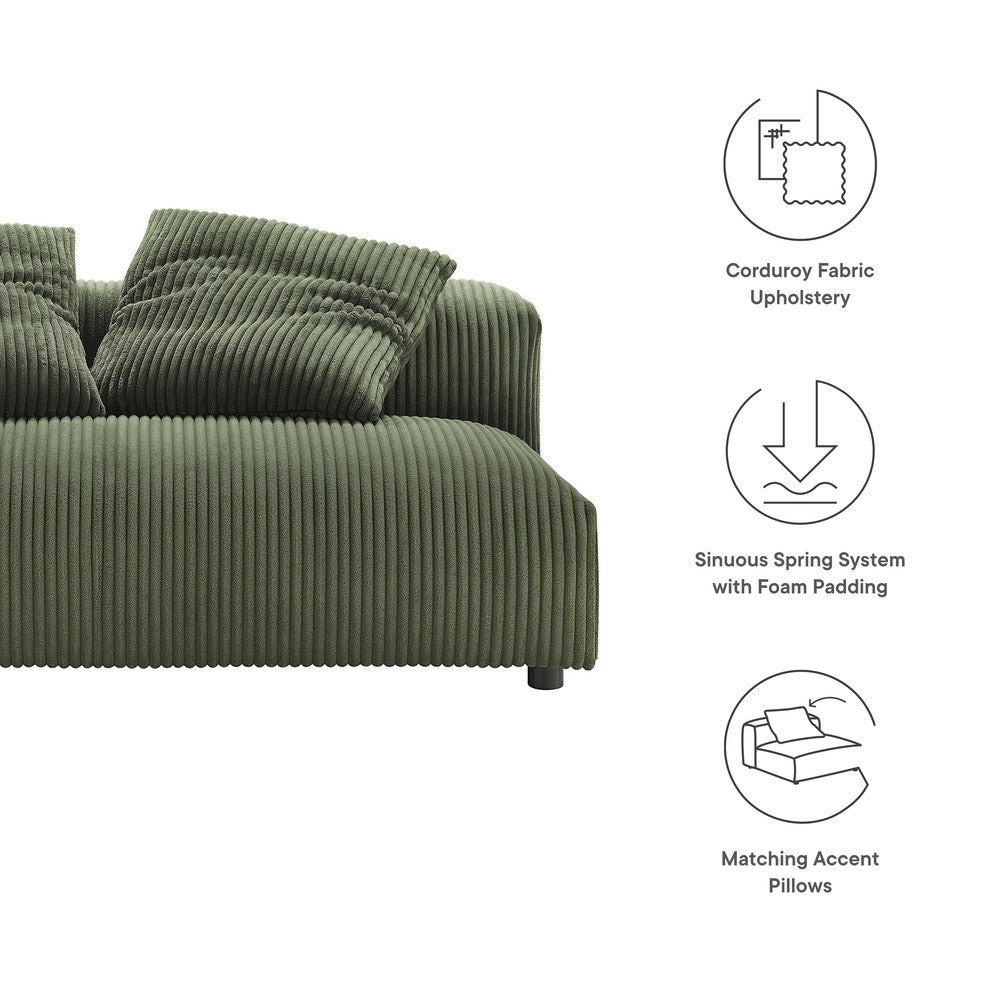 EEI-6890 Solace Modular Corduroy Upholstered Armless Loveseat by Modway