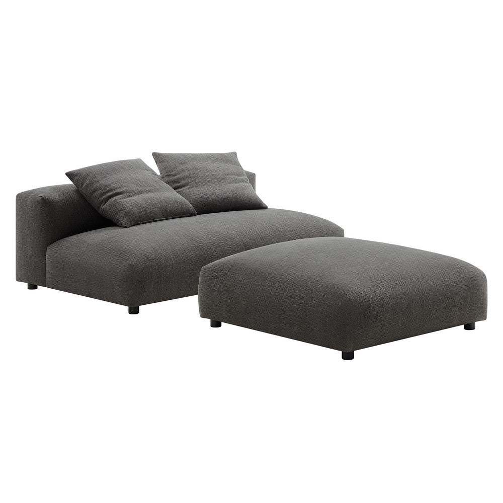 EEI-7031 Solace Modular Upholstered Fabric Armless Loveseat and Ottoman Set by Modway