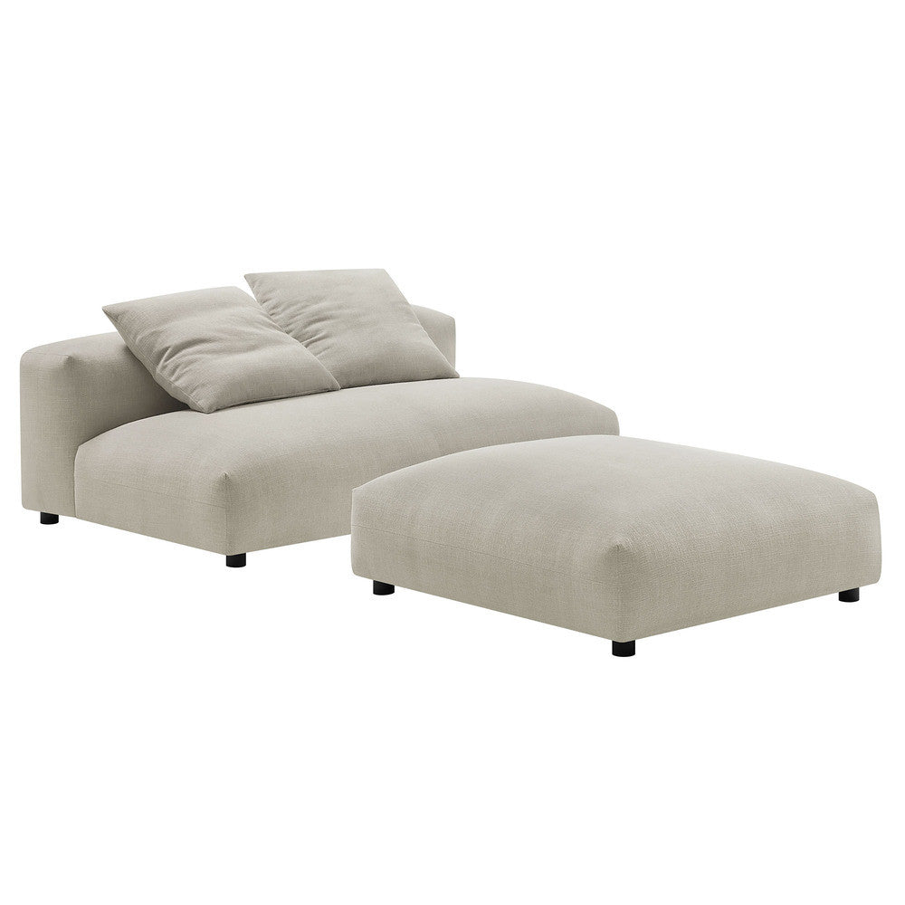 EEI-7031 Solace Modular Upholstered Fabric Armless Loveseat and Ottoman Set by Modway