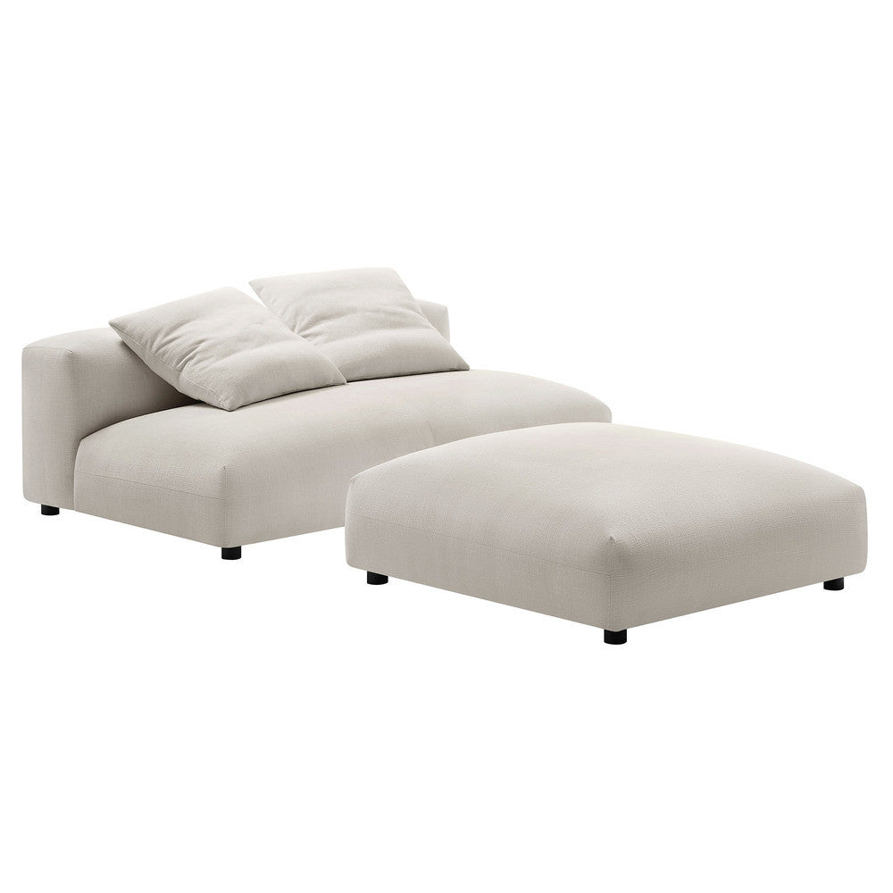 EEI-7031 Solace Modular Upholstered Fabric Armless Loveseat and Ottoman Set by Modway