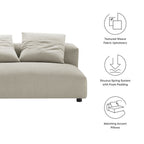 EEI-6891 Solace Modular Upholstered Fabric Armless Loveseat by Modway