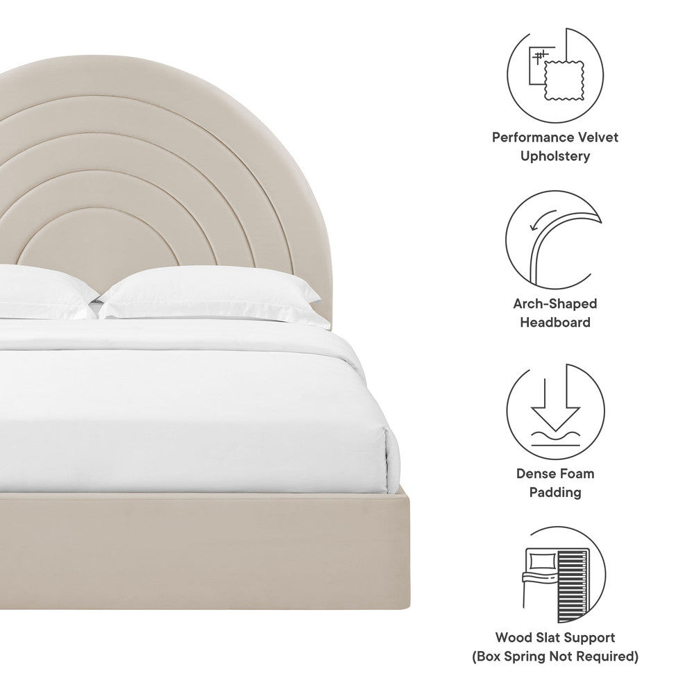 MOD-7167 Solana Arched Performance Velvet Queen Platform Bed by Modway