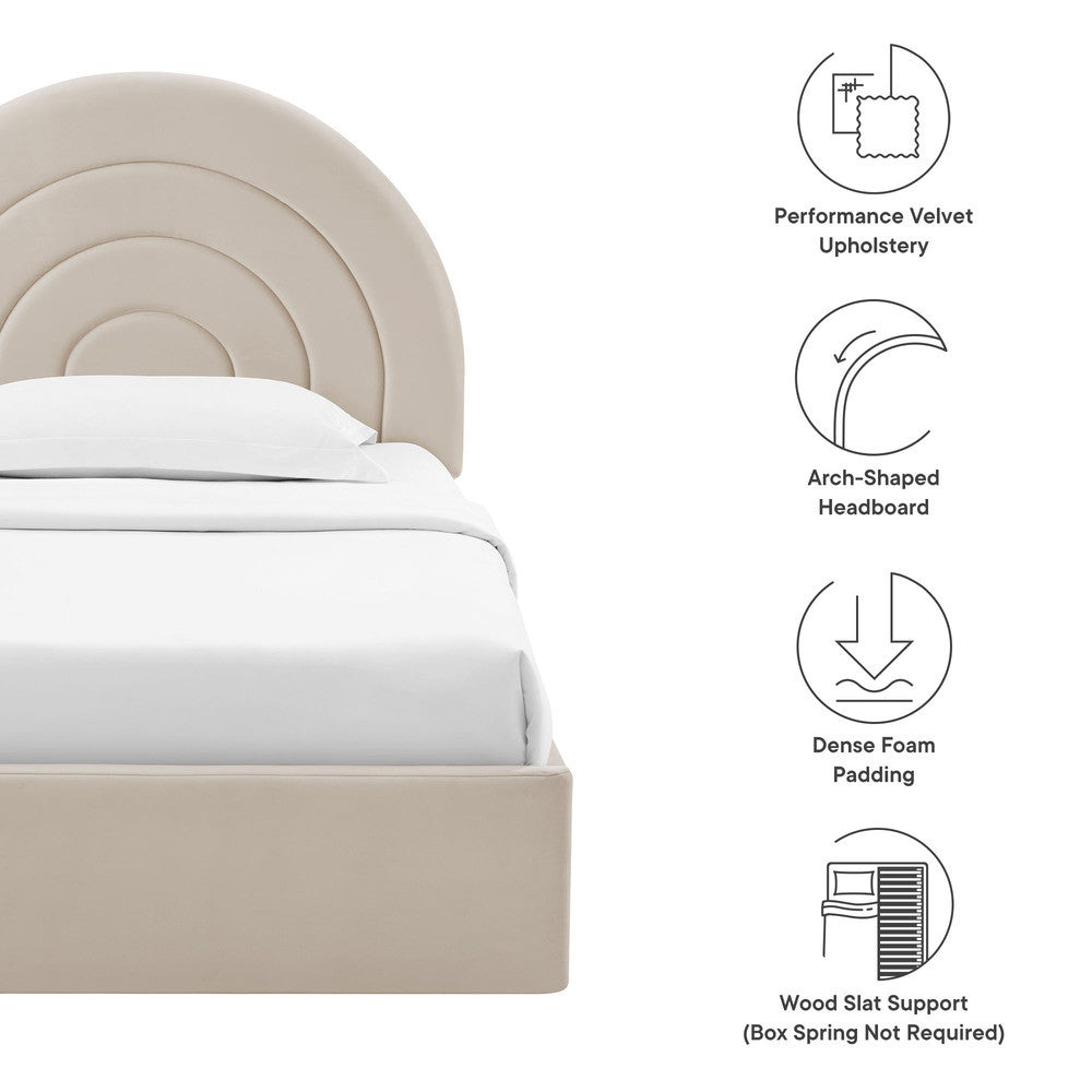 MOD-7165 Solana Arched Performance Velvet Twin Platform Bed by Modway