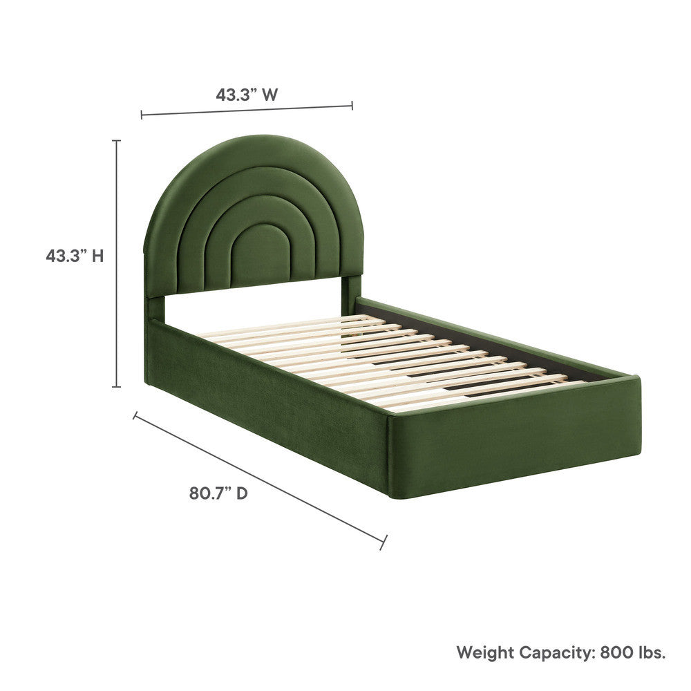 MOD-7165 Solana Arched Performance Velvet Twin Platform Bed by Modway