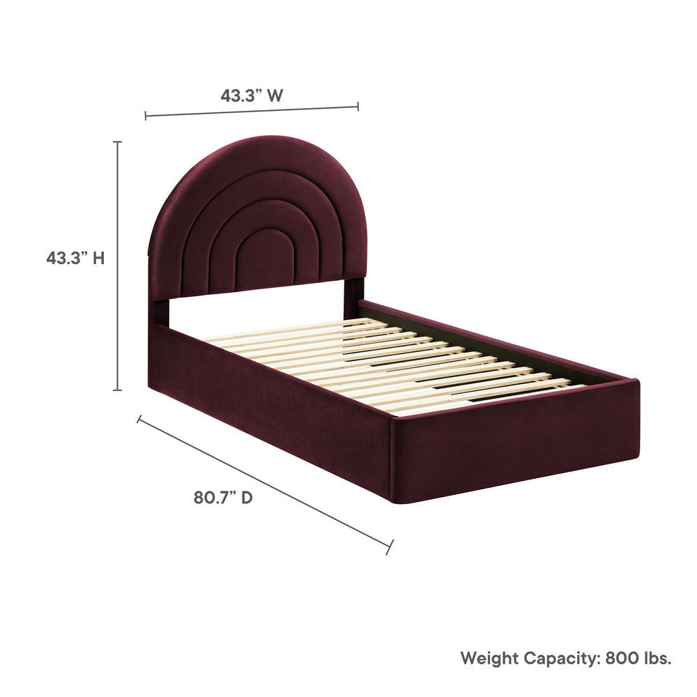 MOD-7165 Solana Arched Performance Velvet Twin Platform Bed by Modway