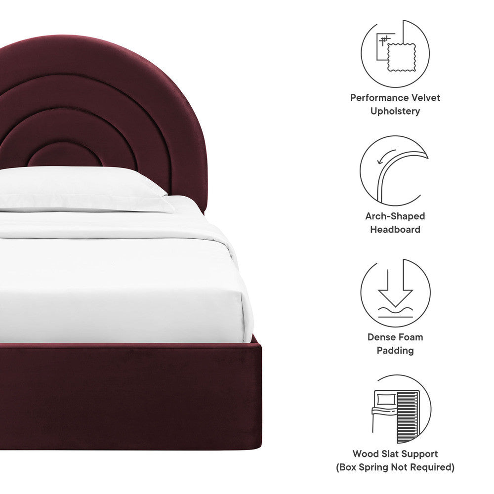 MOD-7165 Solana Arched Performance Velvet Twin Platform Bed by Modway