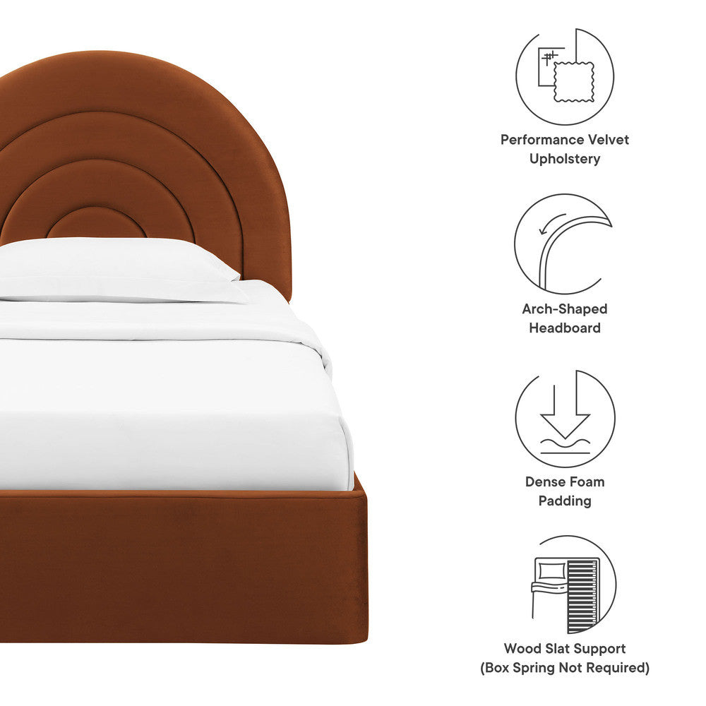 MOD-7165 Solana Arched Performance Velvet Twin Platform Bed by Modway