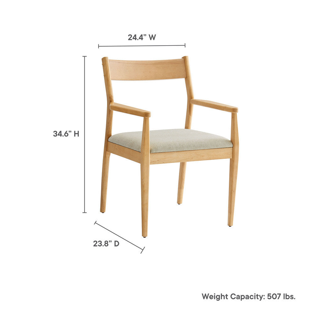 EEI-7076 Solara 7-Piece Wood Dining Set with Fabric Upholstered Armchairs by Modway