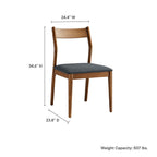 EEI-7078-WAL-BLK Solara 7-Piece Wood Dining Set with Vegan Leather Side Chairs by Modway