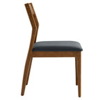 EEI-7078-WAL-BLK Solara 7-Piece Wood Dining Set with Vegan Leather Side Chairs by Modway