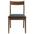 EEI-7078-WAL-BLK Solara 7-Piece Wood Dining Set with Vegan Leather Side Chairs by Modway
