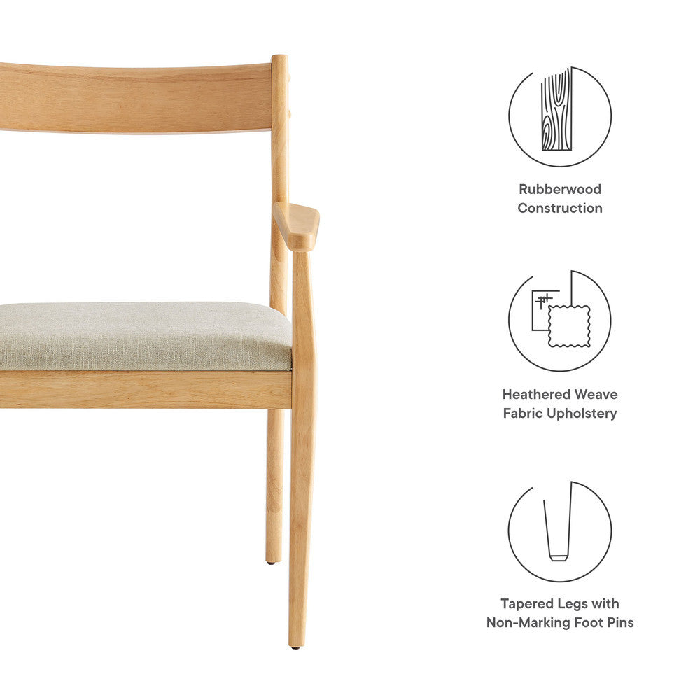 EEI-6916 Solara Fabric Wood Dining Armchairs Set of 2 by Modway