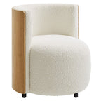 Modway EEI-6994-NAT-IVO Solis Boucle Accent Chair Natural Ivory