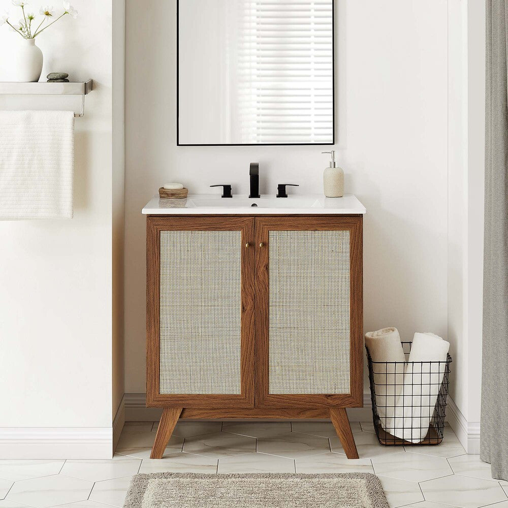 EEI-6715-WAL-WHI Soma 30" Bathroom Vanity by Modway