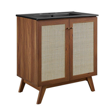 Modway EEI-6716-WAL-BLK Soma 30" Bathroom Vanity Walnut Black
