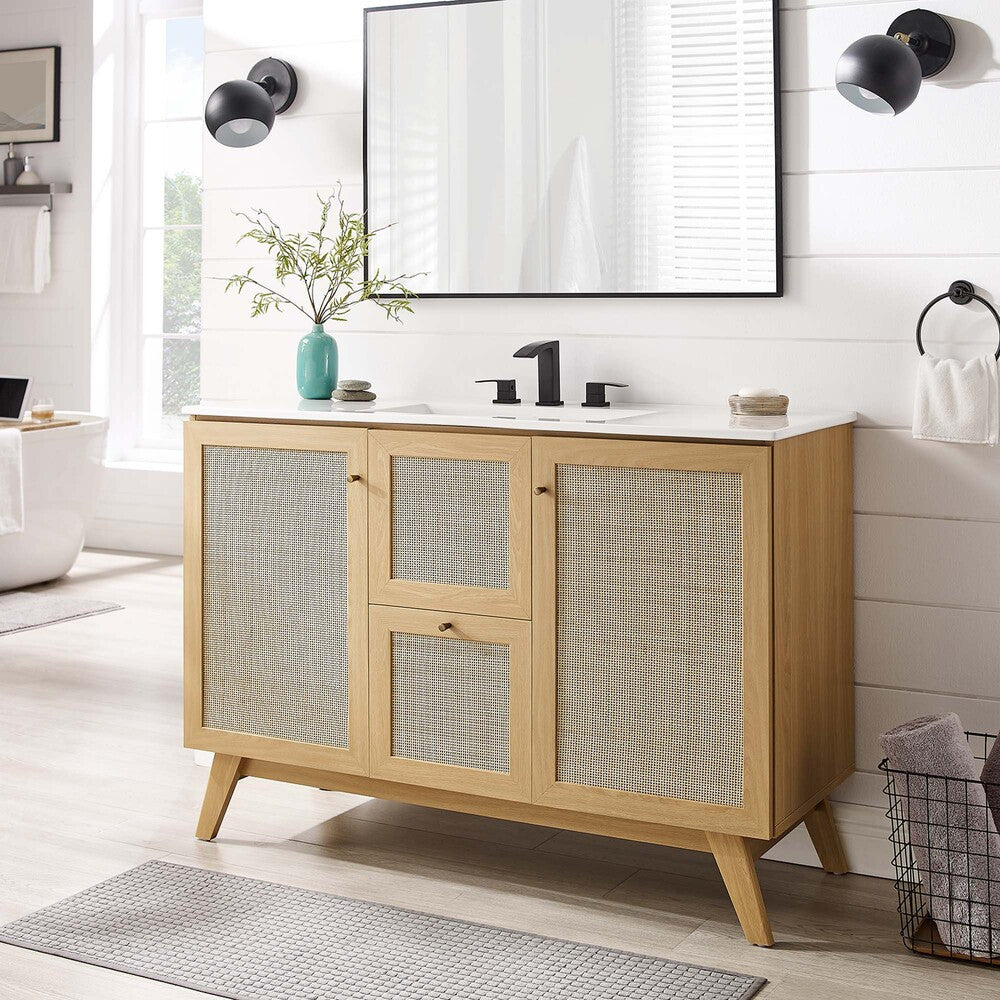 EEI-6589 Soma 48" Single or Double Sink Compatible Bathroom Vanity Cabinet (Sink Basin Not Included) by Modway