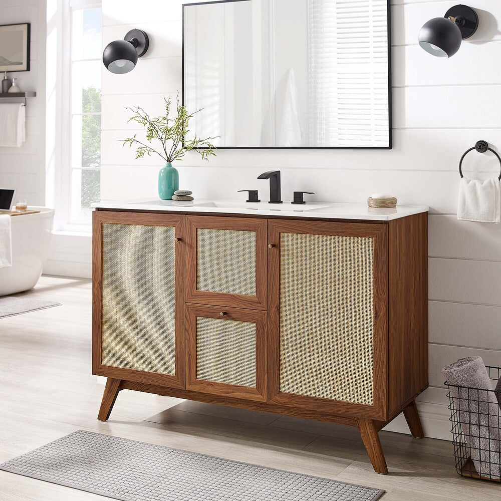 EEI-6589 Soma 48" Single or Double Sink Compatible Bathroom Vanity Cabinet (Sink Basin Not Included) by Modway