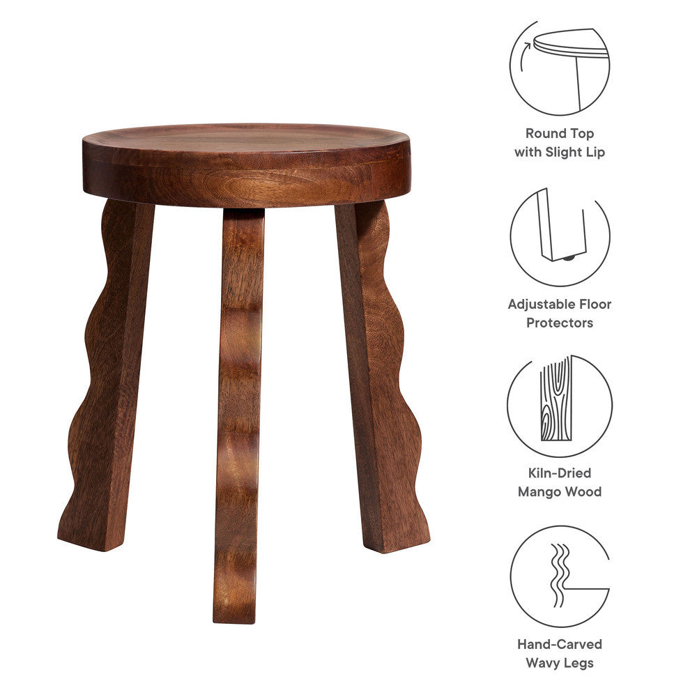 Modway Sorrel Carved Wood Stool by Modway-EEI-7140-WAL
