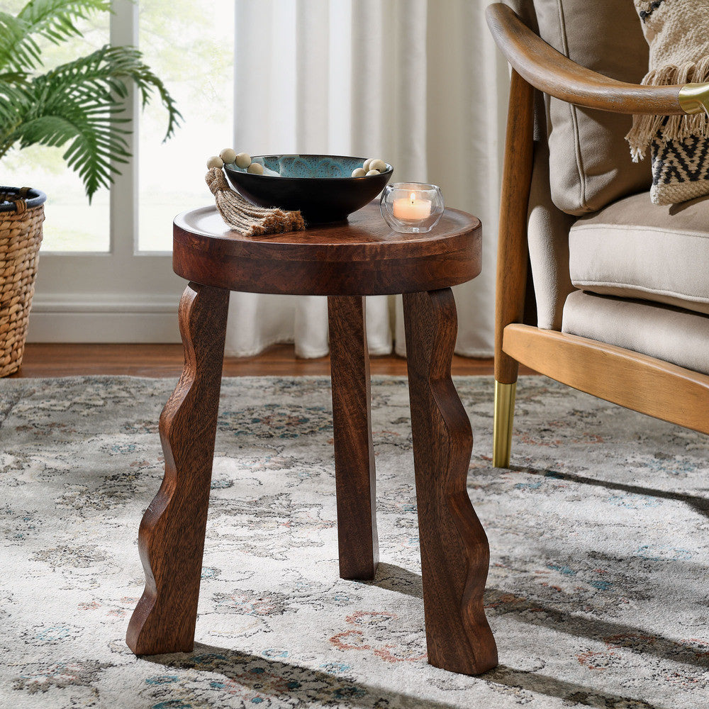 Modway Sorrel Carved Wood Stool by Modway-EEI-7140-WAL