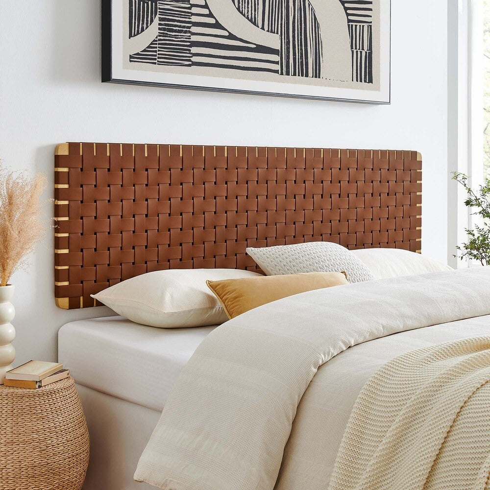 MOD-7126 Sparta Weave Wall-Mount Vegan Leather King Headboard by Modway