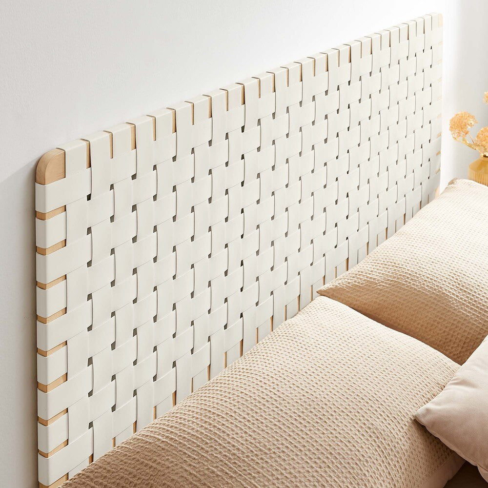 MOD-7124 Sparta Weave Wall-Mount Vegan Leather Queen Headboard by Modway