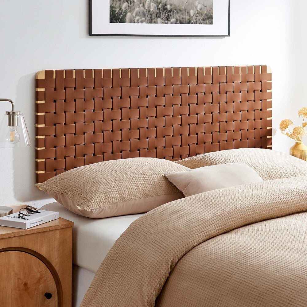 MOD-7124 Sparta Weave Wall-Mount Vegan Leather Queen Headboard by Modway
