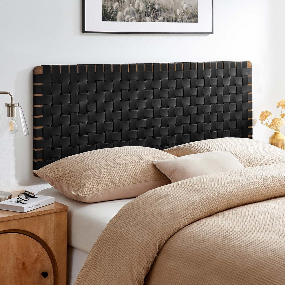 MOD-7124 Sparta Weave Wall-Mount Vegan Leather Queen Headboard by Modway