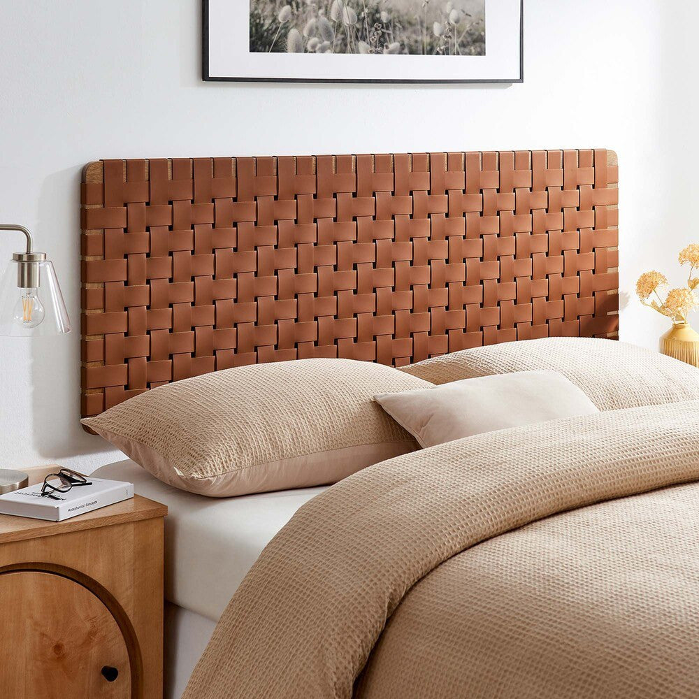 MOD-7124 Sparta Weave Wall-Mount Vegan Leather Queen Headboard by Modway
