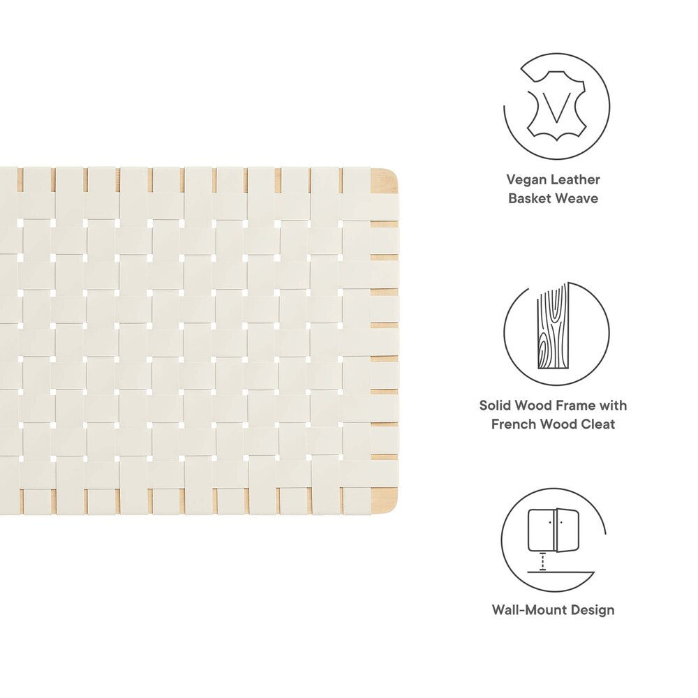 MOD-7120 Sparta Weave Wall-Mount Vegan Leather Twin Headboard by Modway