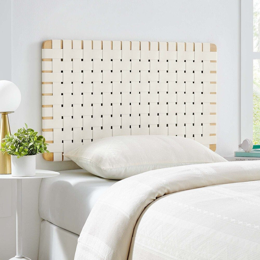 MOD-7120 Sparta Weave Wall-Mount Vegan Leather Twin Headboard by Modway