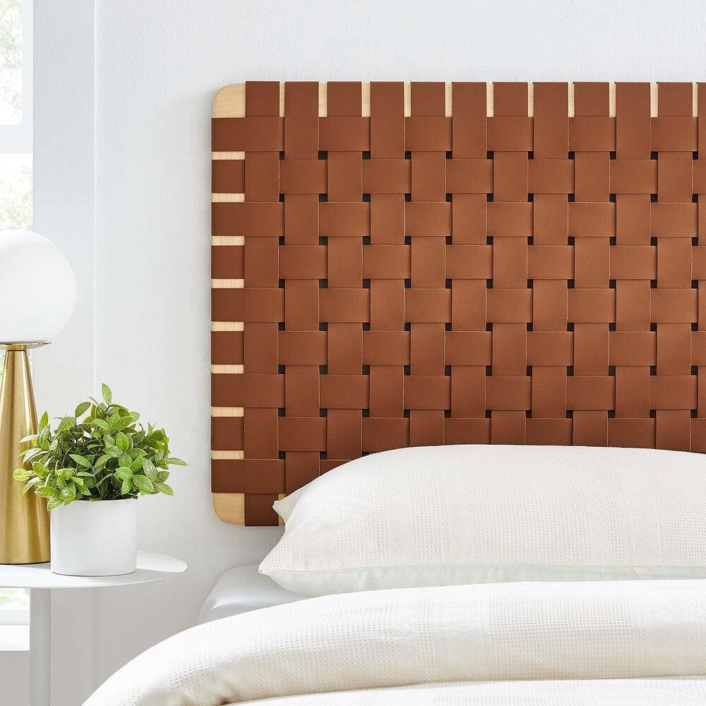 MOD-7120 Sparta Weave Wall-Mount Vegan Leather Twin Headboard by Modway