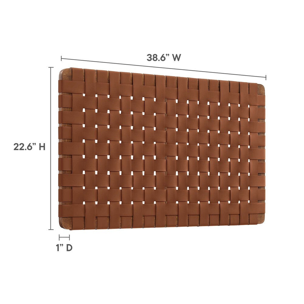 MOD-7120 Sparta Weave Wall-Mount Vegan Leather Twin Headboard by Modway