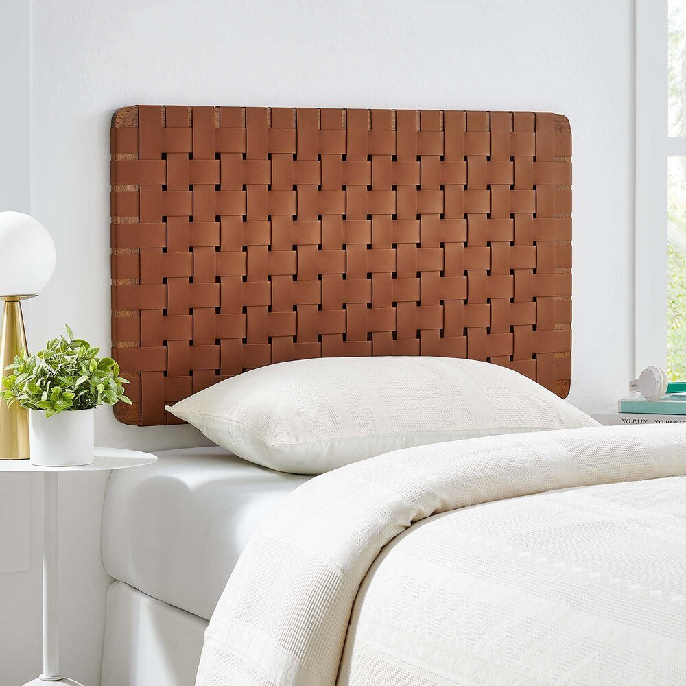 MOD-7120 Sparta Weave Wall-Mount Vegan Leather Twin Headboard by Modway