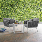 EEI-3163-WHI-GRY-SET Stance 3 Piece Outdoor Patio Aluminum Sectional Sofa Set by Modway