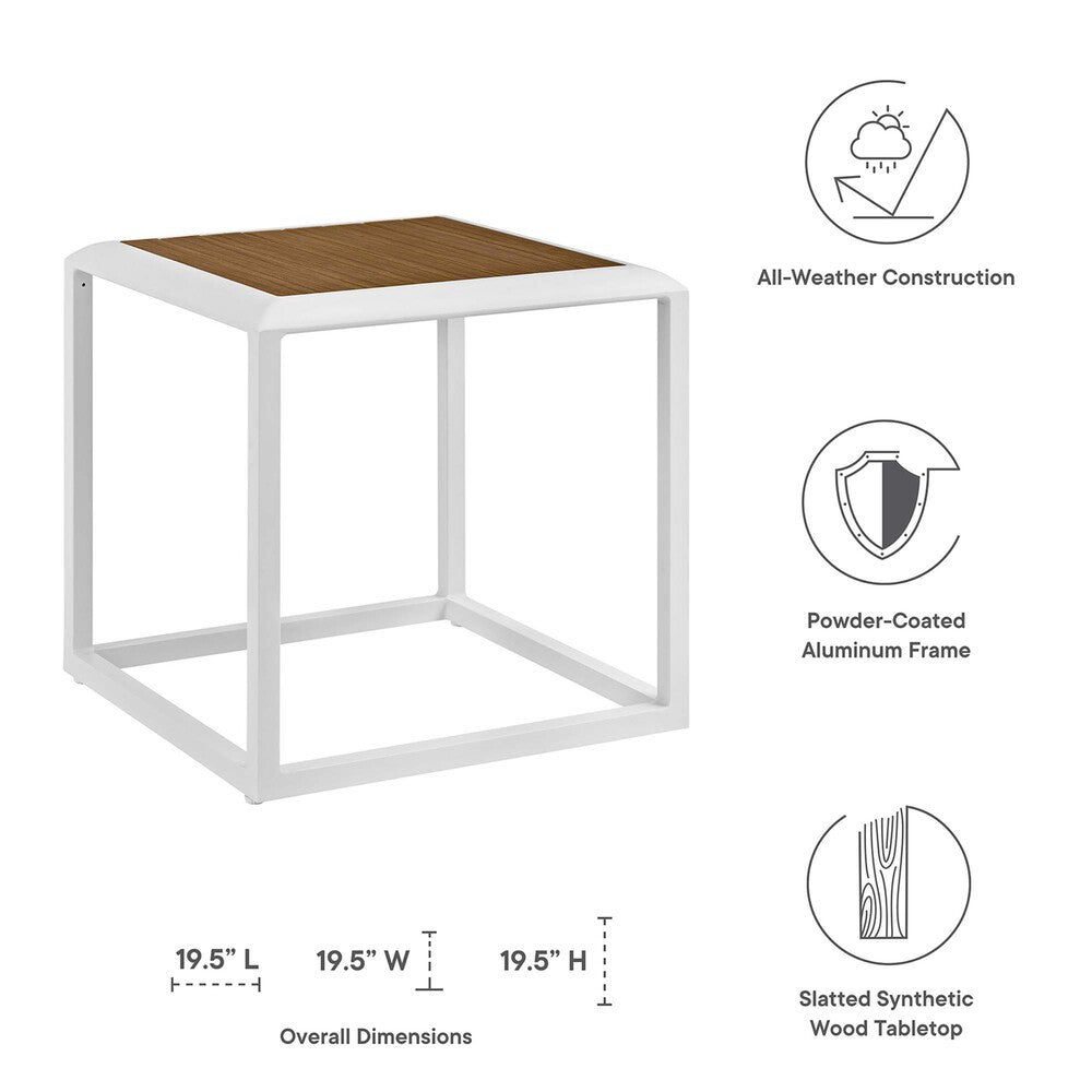 EEI-5754-WHI-GRY Stance 3 Piece Outdoor Patio Aluminum Set by Modway