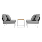 EEI-5754-WHI-GRY Stance 3 Piece Outdoor Patio Aluminum Set by Modway