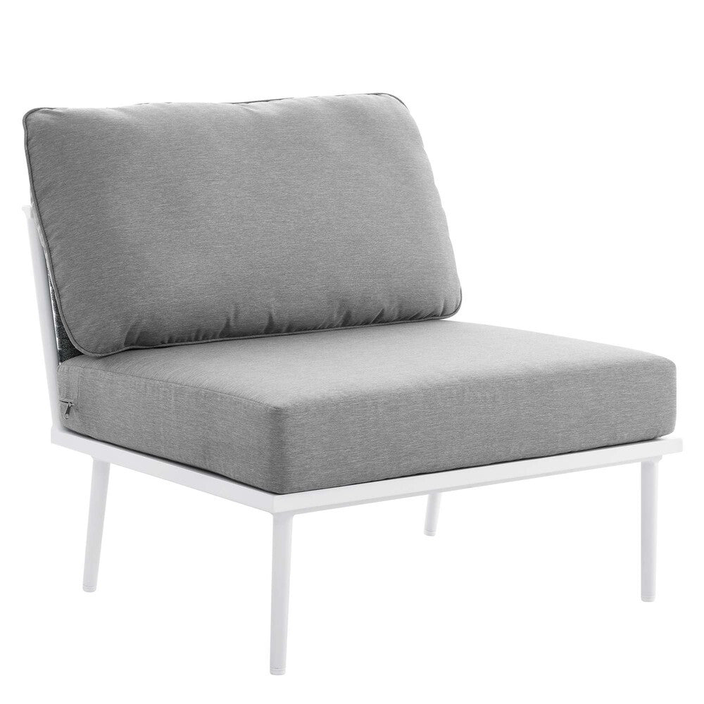 EEI-5754-WHI-GRY Stance 3 Piece Outdoor Patio Aluminum Set by Modway