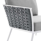 EEI-5755-WHI-GRY Stance 4 Piece Outdoor Patio Aluminum Sectional Sofa Set by Modway