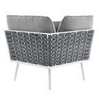 EEI-5755-WHI-GRY Stance 4 Piece Outdoor Patio Aluminum Sectional Sofa Set by Modway