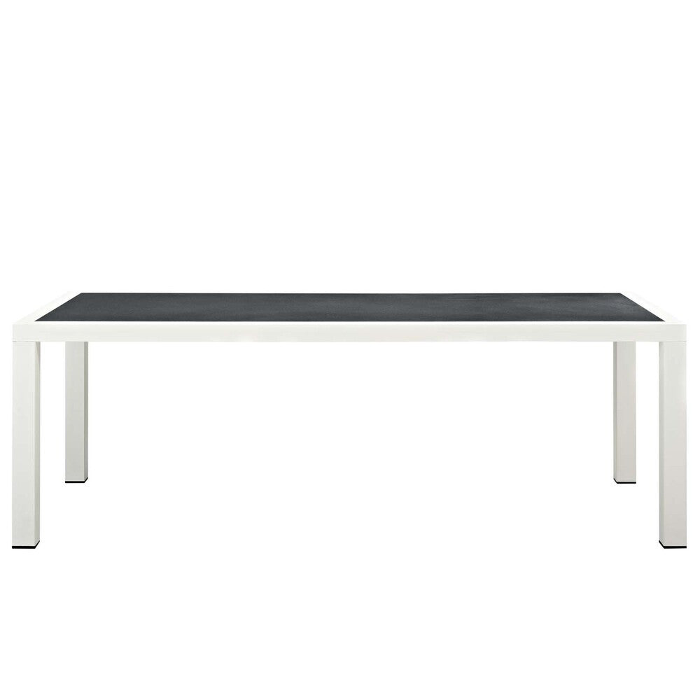 EEI-3052-WHI-GRY Stance 90.5" Outdoor Patio Aluminum Dining Table by Modway