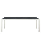 EEI-3052-WHI-GRY Stance 90.5" Outdoor Patio Aluminum Dining Table by Modway